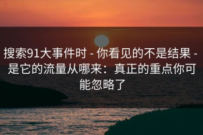 搜索91大事件时 - 你看见的不是结果 - 是它的流量从哪来：真正的重点你可能忽略了