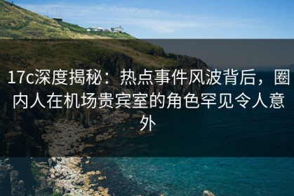 17c深度揭秘：热点事件风波背后，圈内人在机场贵宾室的角色罕见令人意外