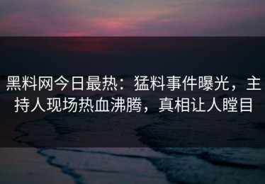 黑料网今日最热：猛料事件曝光，主持人现场热血沸腾，真相让人瞠目