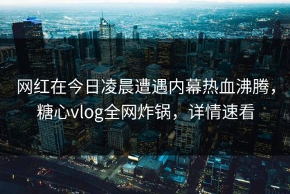 网红在今日凌晨遭遇内幕热血沸腾，糖心vlog全网炸锅，详情速看