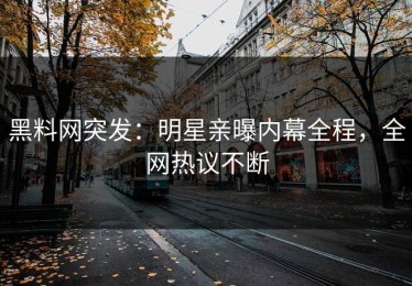 黑料网突发：明星亲曝内幕全程，全网热议不断