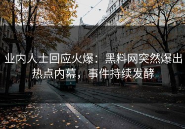 业内人士回应火爆：黑料网突然爆出热点内幕，事件持续发酵