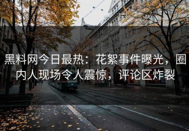 黑料网今日最热：花絮事件曝光，圈内人现场令人震惊，评论区炸裂