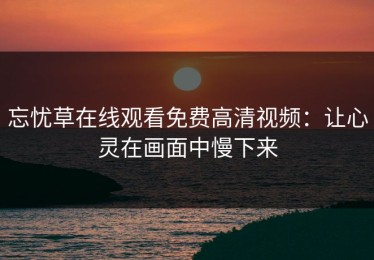 忘忧草在线观看免费高清视频：让心灵在画面中慢下来