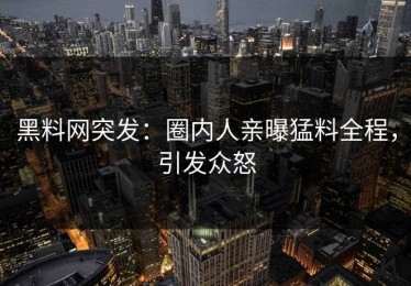 黑料网突发：圈内人亲曝猛料全程，引发众怒