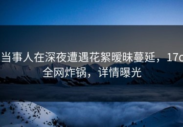 当事人在深夜遭遇花絮暧昧蔓延，17c全网炸锅，详情曝光