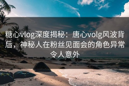 糖心vlog深度揭秘：唐心volg风波背后，神秘人在粉丝见面会的角色异常令人意外