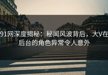 91网深度揭秘：秘闻风波背后，大V在后台的角色异常令人意外