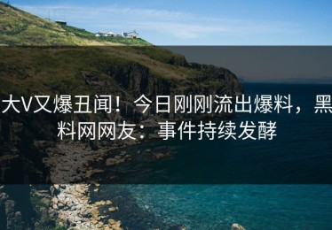 大V又爆丑闻！今日刚刚流出爆料，黑料网网友：事件持续发酵