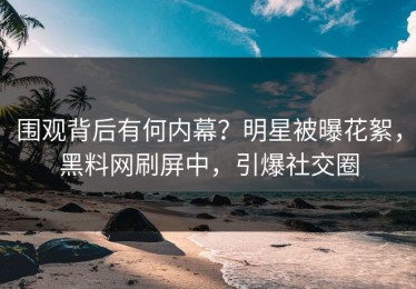 围观背后有何内幕？明星被曝花絮，黑料网刷屏中，引爆社交圈