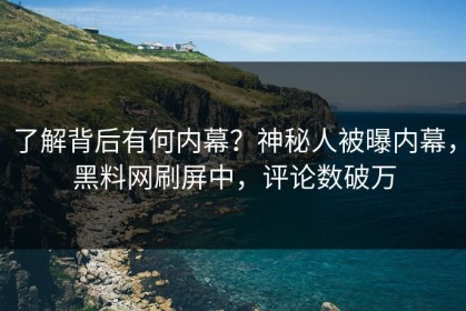 了解背后有何内幕？神秘人被曝内幕，黑料网刷屏中，评论数破万