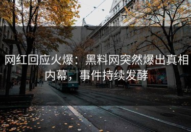 网红回应火爆：黑料网突然爆出真相内幕，事件持续发酵