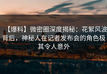 【爆料】微密圈深度揭秘：花絮风波背后，神秘人在记者发布会的角色极其令人意外