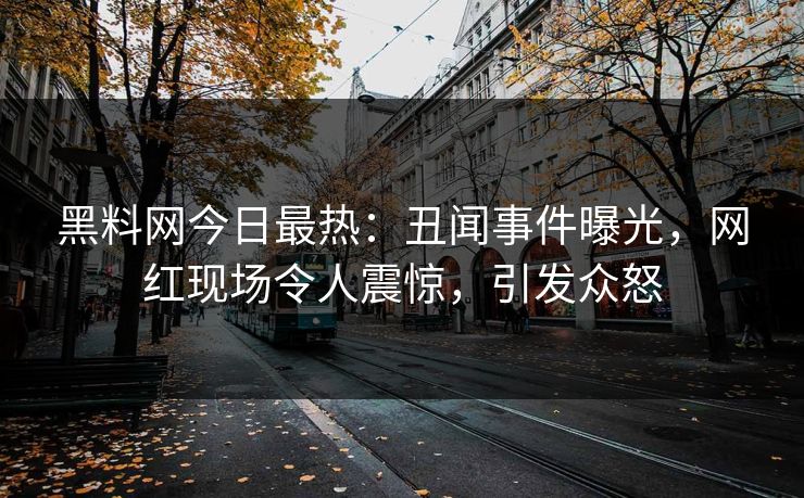 黑料网今日最热：丑闻事件曝光，网红现场令人震惊，引发众怒