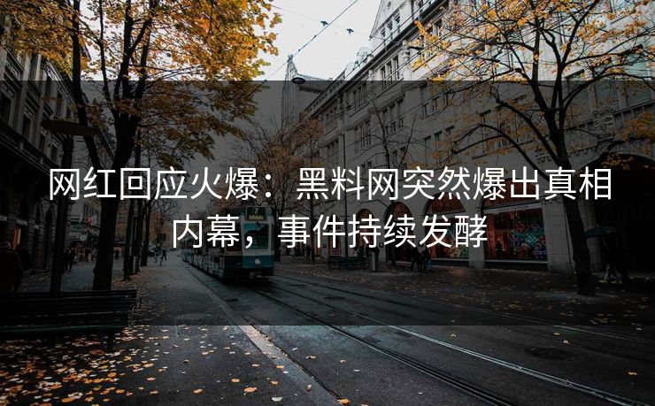 网红回应火爆：黑料网突然爆出真相内幕，事件持续发酵