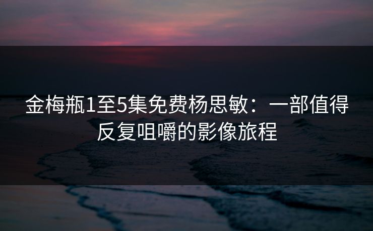 金梅瓶1至5集免费杨思敏：一部值得反复咀嚼的影像旅程