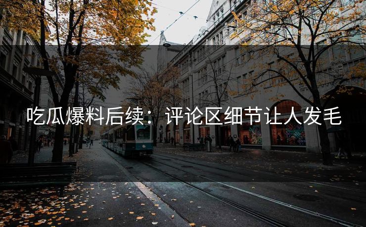 吃瓜爆料后续：评论区细节让人发毛